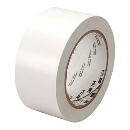 Box Packaging 3M 764 Vinyl White Tape, 2in x 36 Yds, 5 Mil Thick, 6 Rolls/Pk T967764W6PK